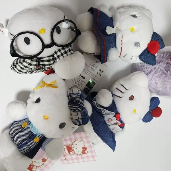 [BUNJANG] Sanrio Hello Kitty Plush Keychain Set (4 Types, Authentic) / 헬로키티 인형(정품) 키링 4종