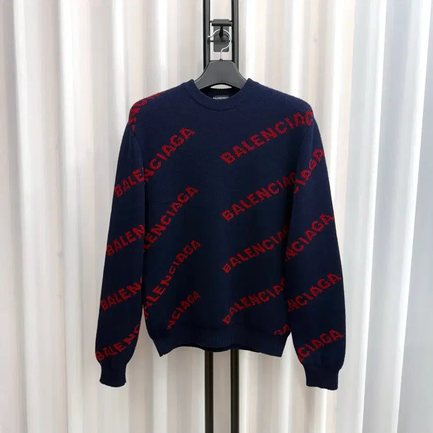 [BUNJANG] Balenciaga Multicolor Logo Knit Sweater - Size S / [S] 발렌시아가 멀티로고 니트