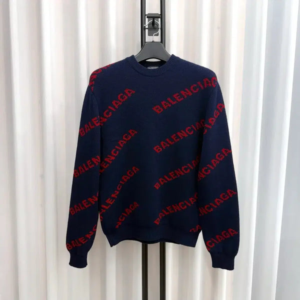 [BUNJANG] Balenciaga Multicolor Logo Knit Sweater - Size S / [S] 발렌시아가 멀티로고 니트