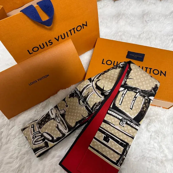 [BUNJANG] Louis Vuitton Monogram Reversible Bandana Scarf / 정품 루이비통 래드양면 모노그램방도