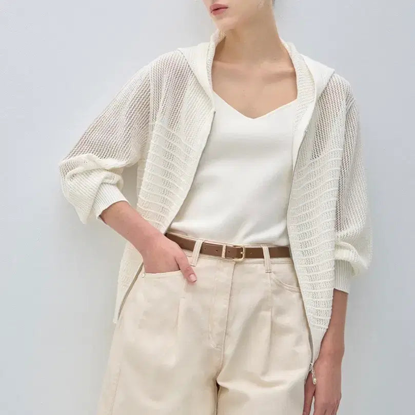 [BUNJANG] Mine Crochet Hooded Cardigan - Size 90 / 마인 크로셰 후드집업 나트 가디건 90