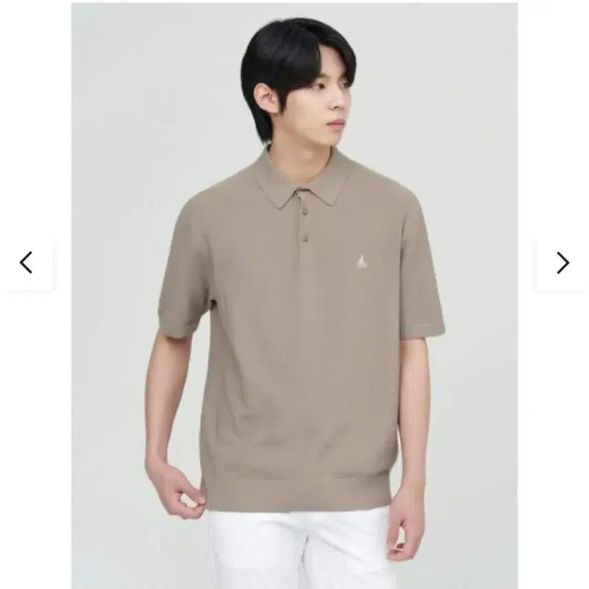 [BUNJANG] Beige Cotton Collar Neck Knit XL (New) / 베이지 코튼 칼라넥 니트 XL (새상품)