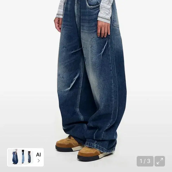 [BUNJANG] Arkam Paint Washing Denim Pants Blue / [1] 아캄 페인트 워싱 데님 팬츠 블루