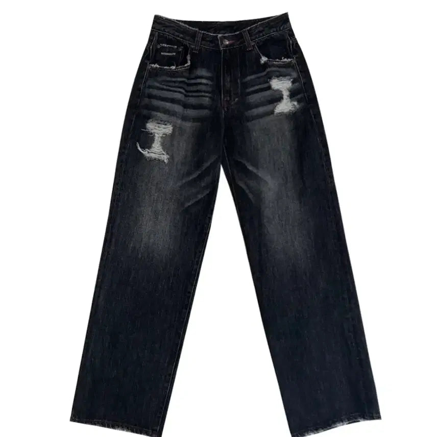 [BUNJANG] Please No Follow Damage Denim Jeans / [1] 플리즈노팔로우 데미지 데님