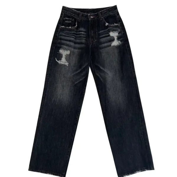[BUNJANG] Please No Follow Damage Denim Jeans / [1] 플리즈노팔로우 데미지 데님