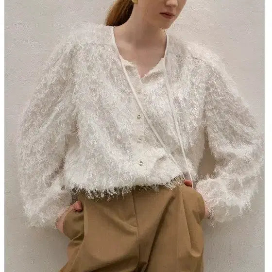 [BUNJANG] Atelier Nine Feather Blouse / 아틀리에나인 깃털블라우스