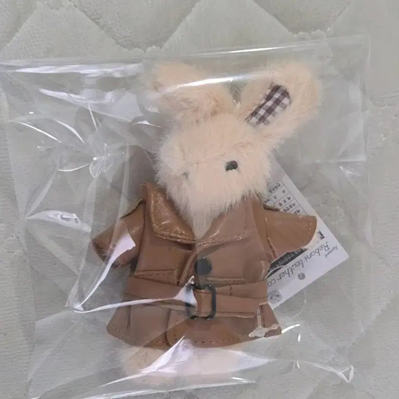 [BUNJANG] Leather Coat Rabbit Doll Keychain / 가죽 코트 토끼 인형 키링