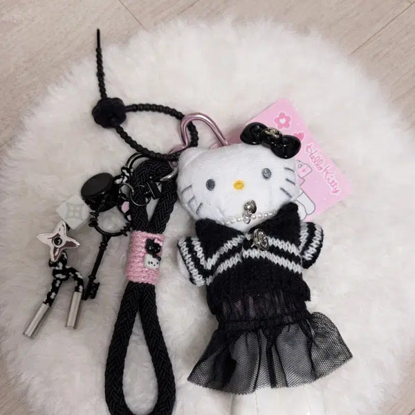 [BUNJANG] Custom Hello Kitty Black Style Keychain / 커스텀 헬로키티 블랙 스타일 키링