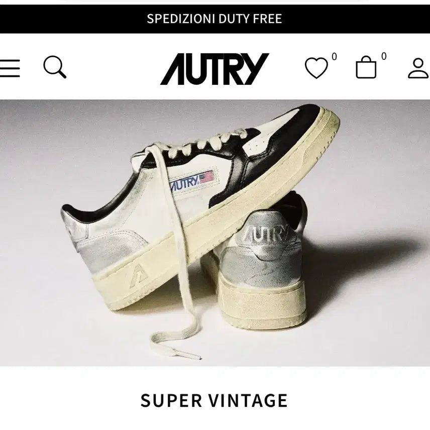 [BUNJANG] Autry Medalist Super Vintage White, Black & Silver Low Top Sneakers / 오트리 메달리스트 슈퍼 빈티지 화이트 블랙 앤 실버 로우