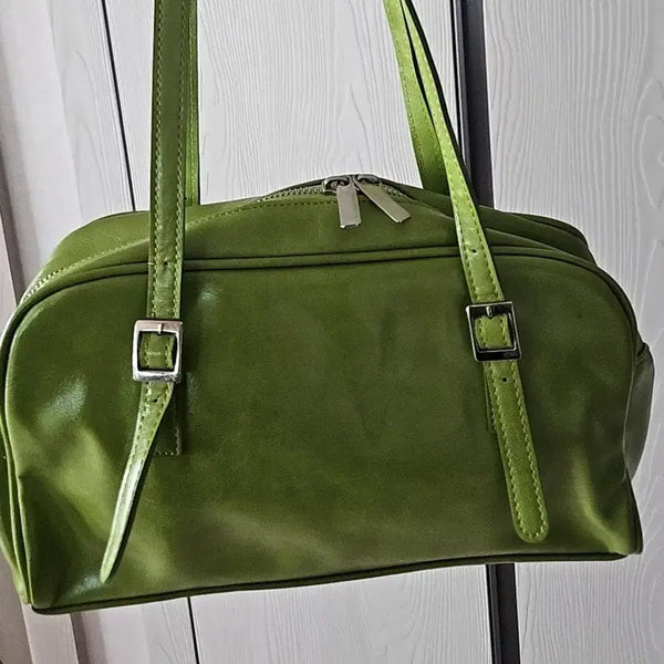[BUNJANG] Green Leather Shoulder Bag / 그린 가죽 숄더백