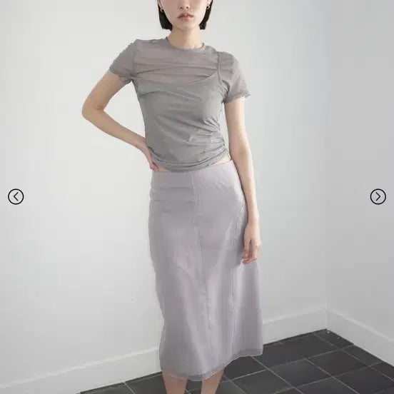 [BUNJANG] HWI House Organza Long Skirt / 휘하우스 스커트 hwi house