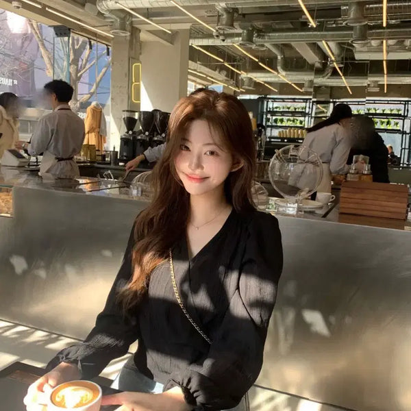 [BUNJANG] Jennie-O Wrap Blouse / 제니오 랩블라우스(새상품)