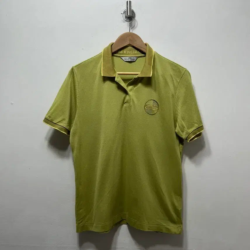 [BUNJANG] Balenciaga Khaki Short-Sleeve Polo Shirt, Old School, L / 발렌시아가 카키 반팔 카라티 올드스쿨 L