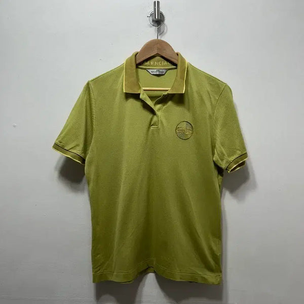 [BUNJANG] Balenciaga Khaki Short-Sleeve Polo Shirt, Old School, L / 발렌시아가 카키 반팔 카라티 올드스쿨 L