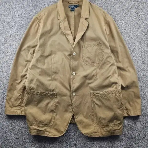 [BUNJANG] Polo Ralph Lauren Vintage 100% Cotton Blazer Beige 3XL / [3XL] 빈티지 폴로랄프로렌 코튼100 블레이져 베이지