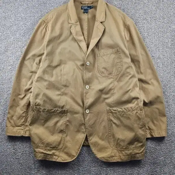 [BUNJANG] Polo Ralph Lauren Vintage 100% Cotton Blazer Beige 3XL / [3XL] 빈티지 폴로랄프로렌 코튼100 블레이져 베이지
