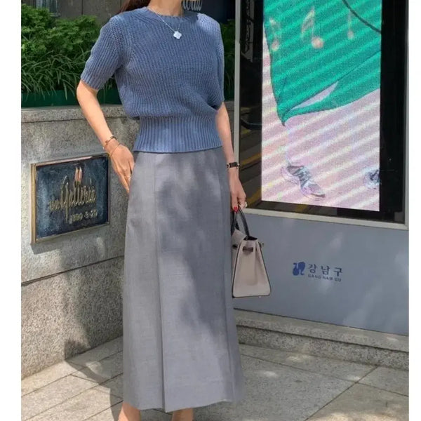 [BUNJANG] Mudeon Cropped Knit / 무던 크롭 니트s/시에 오르 유메르 비그레이 어라운드율 그레이룸