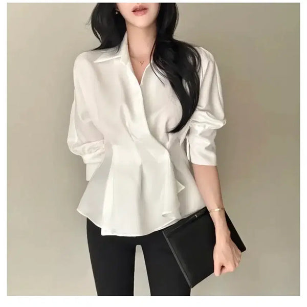 [BUNJANG] White Wrap Style Blouse / 화이트 랩 스타일 블라우스