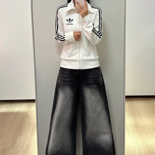 [BUNJANG] Adidas Firebird Europa Track Top Jersey White/Black Size S / 아디다스 파이어버드 유로파 흰검 트랙탑 져지