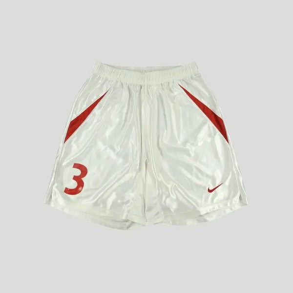 [BUNJANG] Nike Team JP 90s Semi-Gloss White Red Swoosh Logo Lined Number 3 / 나이키 팀 JP 90s 반광 화이트 레드 배색 스우시 로고 라이닝 넘버3