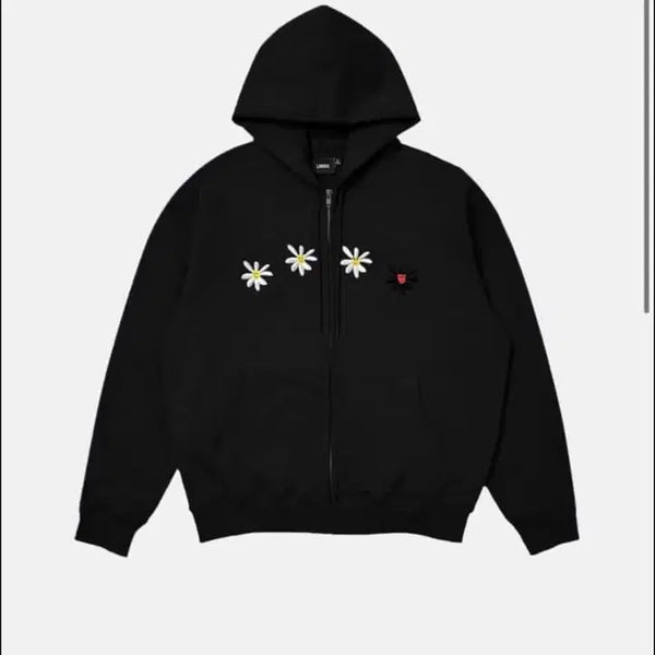 [BUNJANG] Labros Daisy Zip-Up Hoodie Black M / 라브로스 데이지 후드집업 블랙 M