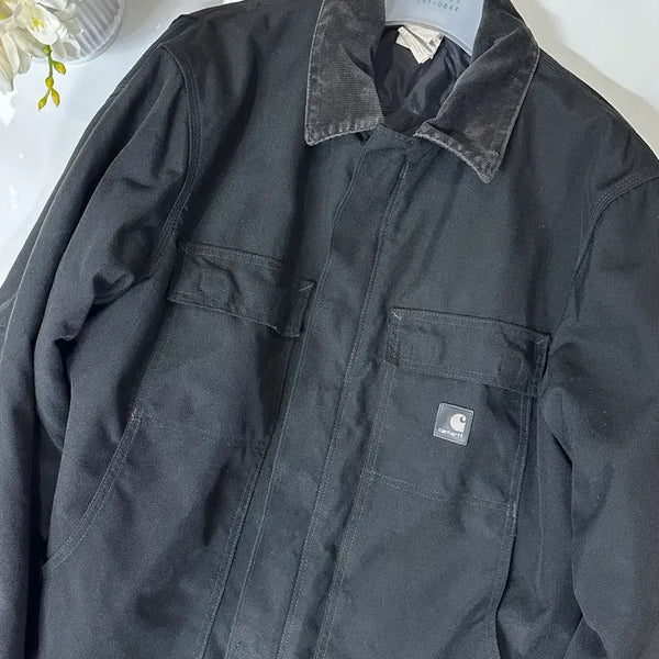 [BUNJANG] Carhartt Black Canvas Detroit Workwear Jacket / 칼하트 blk 캔버스 디트로이트 워크웨어 빈티지 자켓 레귤러 핏