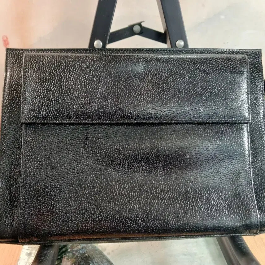[BUNJANG] Black Leather Briefcase / 블랙 가죽 서류 가방