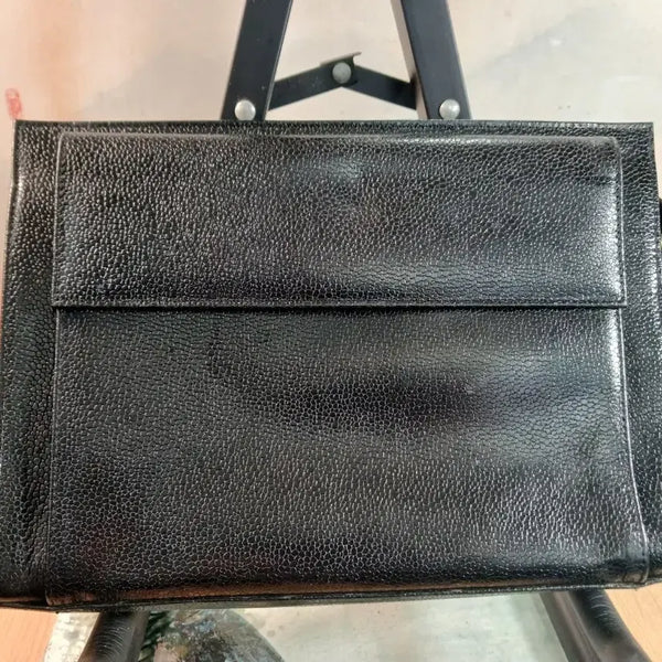 [BUNJANG] Black Leather Briefcase / 블랙 가죽 서류 가방