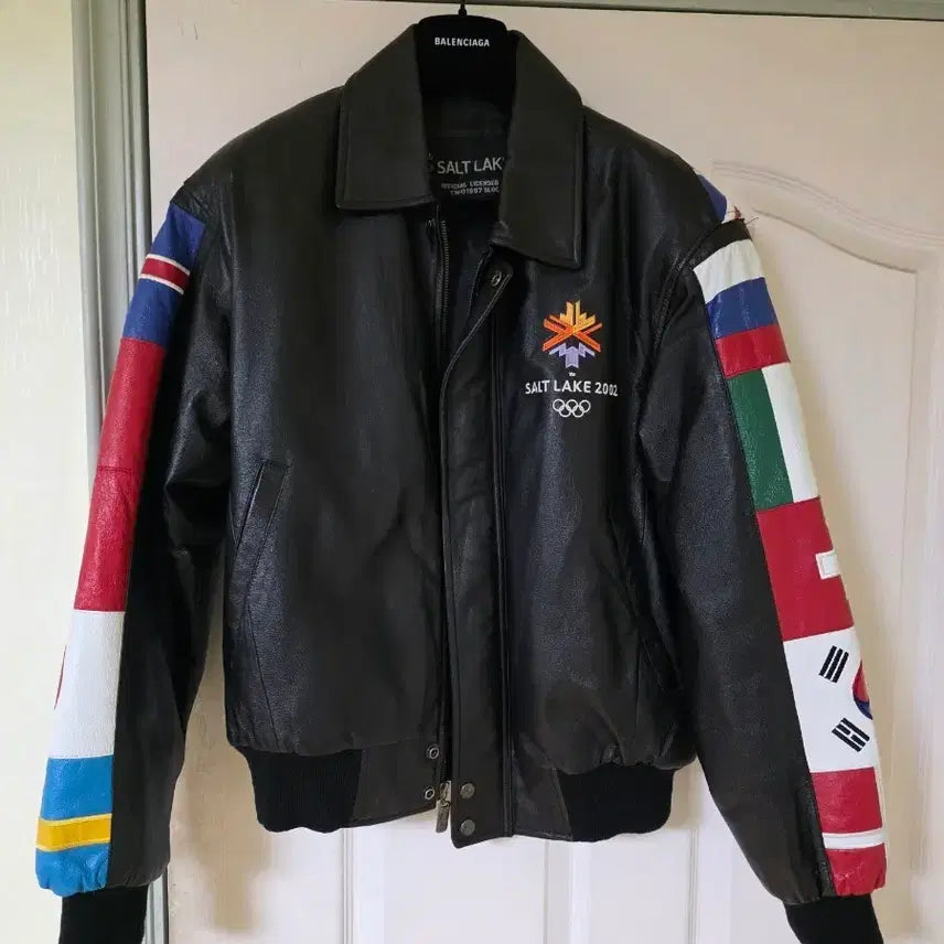 [BUNJANG] Salt Lake 2002 Olympics Leather Jacket / 네고 가능)솔트레이크 2002 올림픽 가죽 자켓
