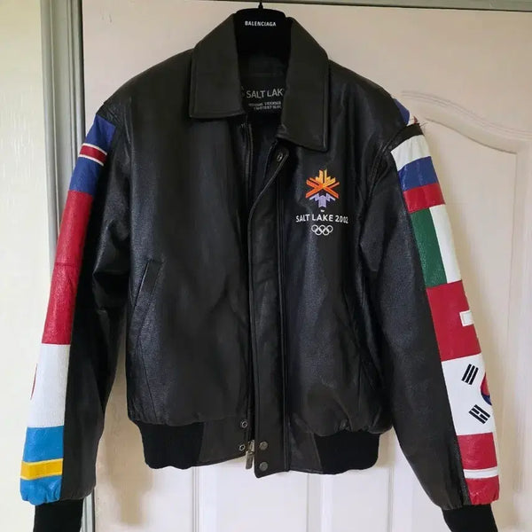 [BUNJANG] Salt Lake 2002 Olympics Leather Jacket / 네고 가능)솔트레이크 2002 올림픽 가죽 자켓