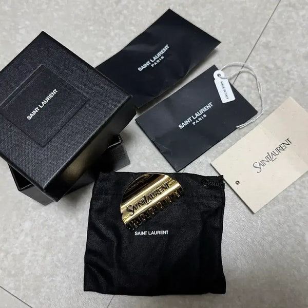 [BUNJANG] Saint Laurent Metal Gold Hair Clip / 입생로랑 메탈 골드 헤어클립 헤어핀 헤어집게 풀셋 팔아요