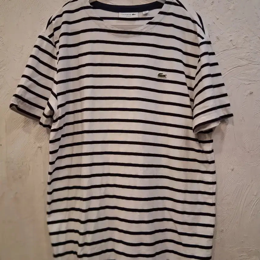 [BUNJANG] Lacoste Striped Short-Sleeve T-Shirt / 라코스테 스트라이프 반팔 티셔츠