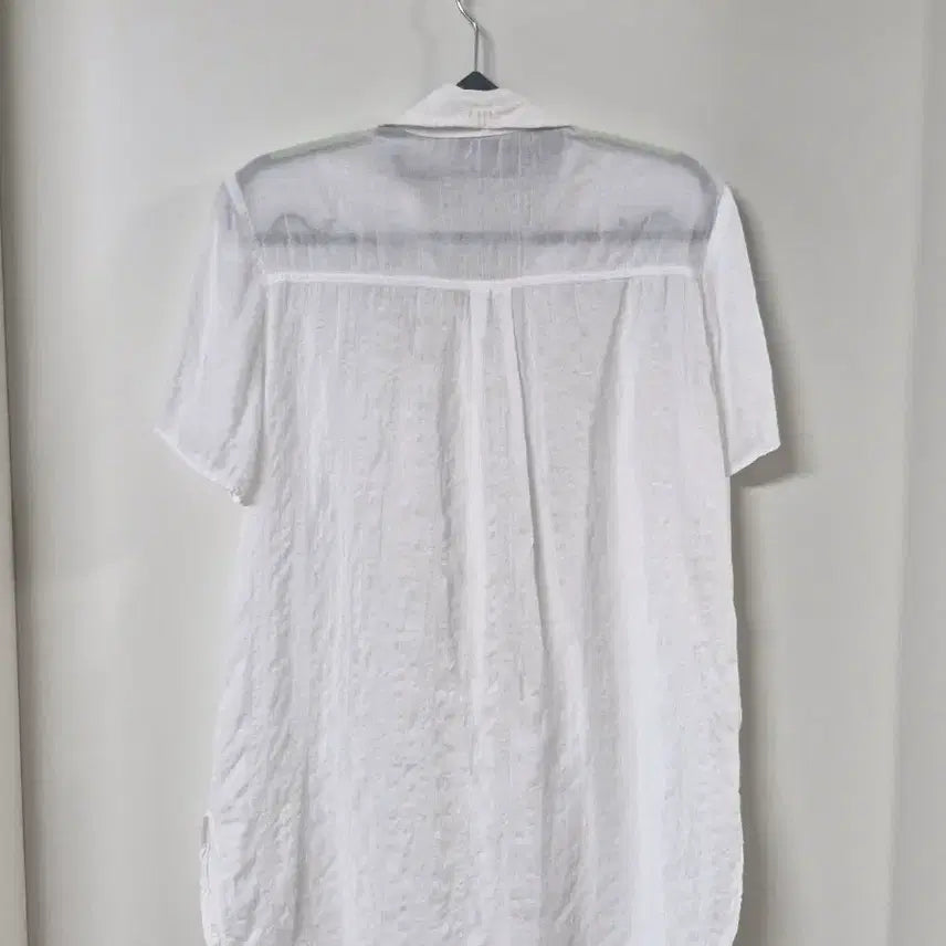 [BUNJANG] White Cotton Short-Sleeve Shirt Size 55 / 반팔 셔츠 면남방 화이트 55