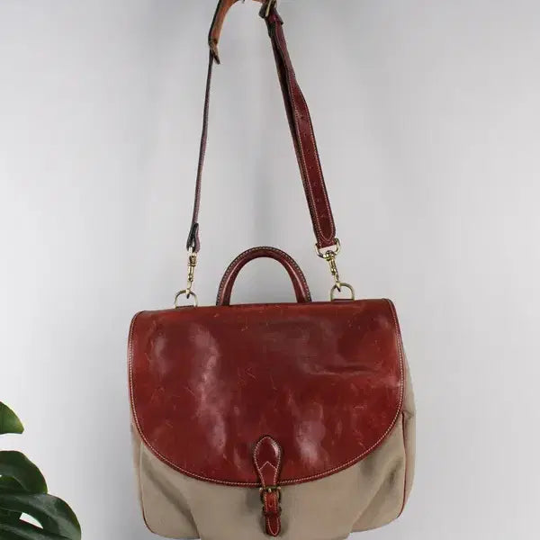 [BUNJANG] Holland Sport Canvas Leather Bag / 90's Holland Sport 캔바스 가죽 가방