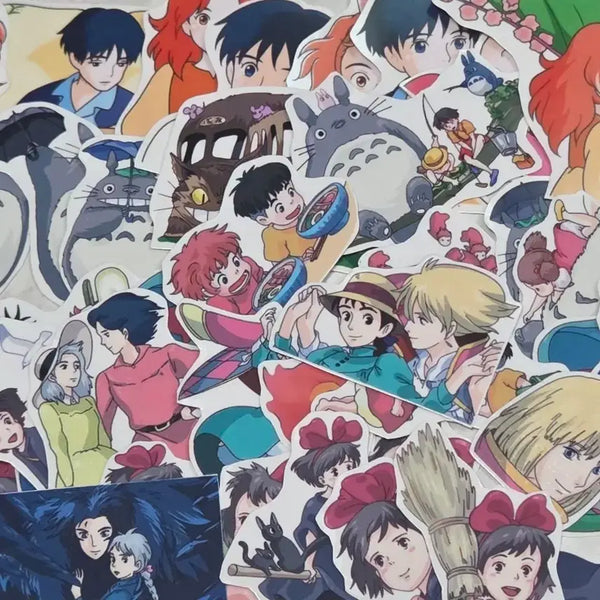 [BUNJANG] Ghibli Characters Die-cut Stickers (45 pcs) / |45pcs| 지브리인컷 마루밑아리에티하울의움직이는성토토로키키포뇨인스
