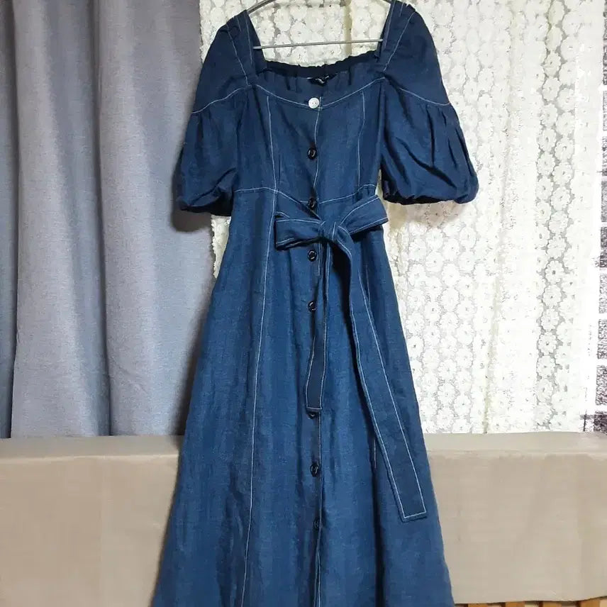 [BUNJANG] Uasomme Linen Blend Cotton Dress / 우아솜매 린넨면 청원피스