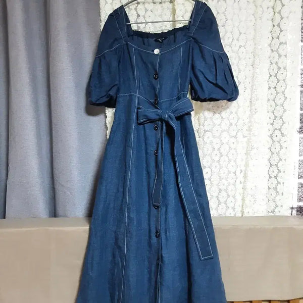 [BUNJANG] Uasomme Linen Blend Cotton Dress / 우아솜매 린넨면 청원피스