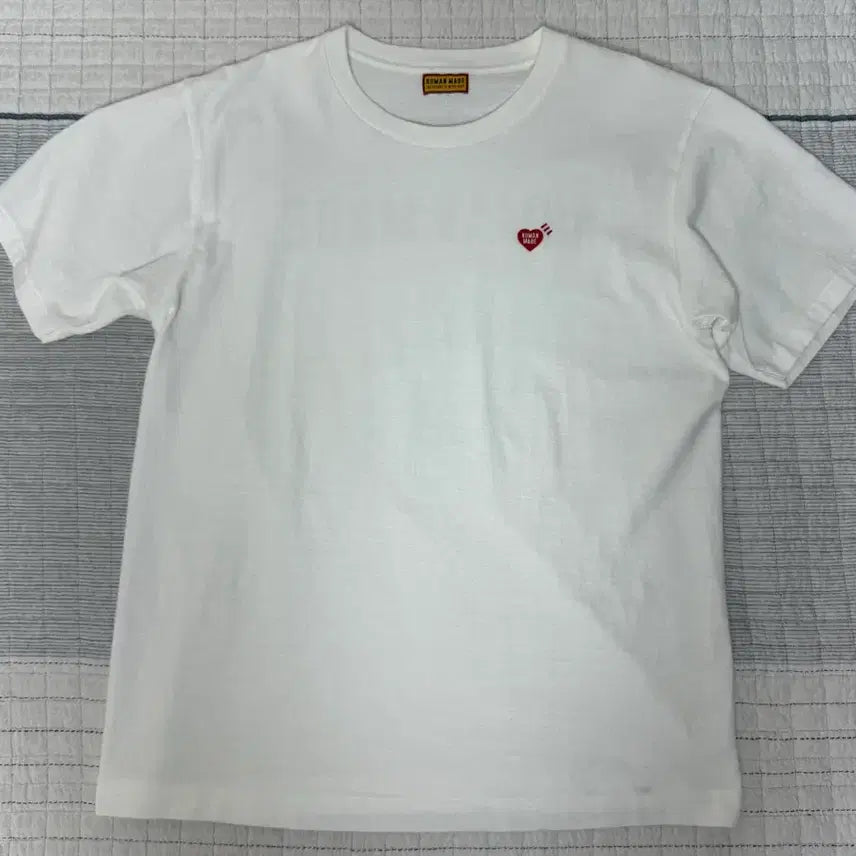 [BUNJANG] Human Made Heart Logo T-Shirt - White (L) / 휴먼메이드 하트로고 반팔 L사이즈