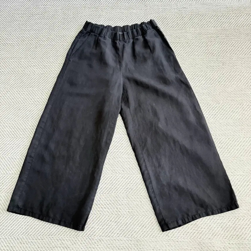 [BUNJANG] Eileen Fisher Black Wide 7/8 Length Slacks / 아일린 피셔 블랙 와이드 7부 슬랙스