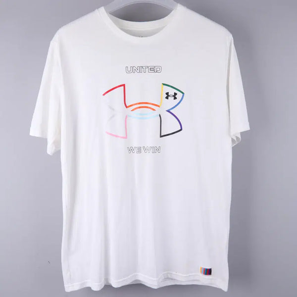 [BUNJANG] Under Armour Rainbow Logo Short Sleeve T-Shirt (L) / 언더아머 레인보우 로고 반팔티 (L)