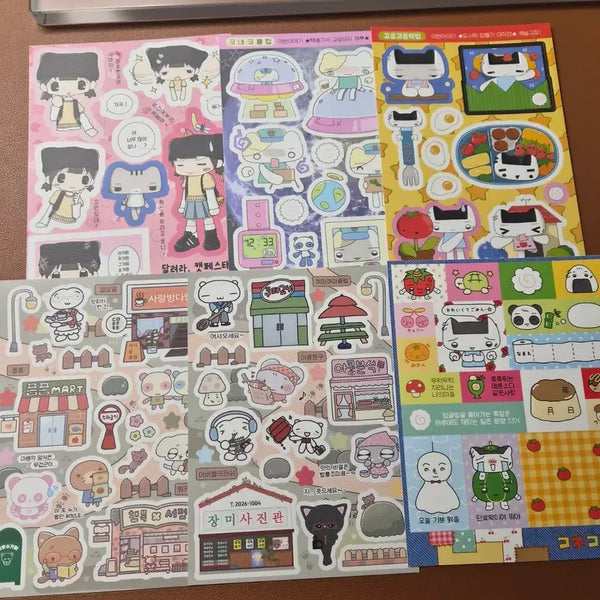 [BUNJANG] Seal Sticker Set (6 Sheets) / 씰스티커 6장 처분