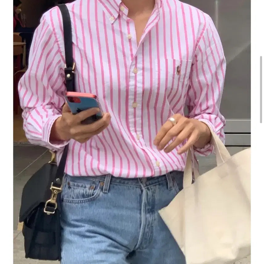 [BUNJANG] Polo Ralph Lauren Classic Fit Striped Oxford Shirt SP Size (90-95) / 폴로 클래식 핏 스트라이프 옥스포드 셔츠 SP 사이즈 (90-95)