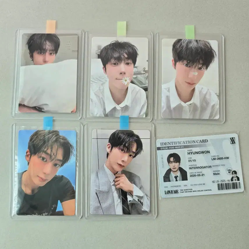 [BUNJANG] MONSTA X Hyungwon Lucky Draw Photocard & ID Card Bundle Set / 몬스타엑스 형원 스스퀘 특전 포카 / 아이디카드 일괄