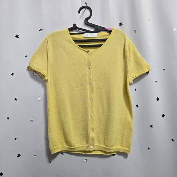 [BUNJANG] Mine Short Sleeve Knit Cardigan Yellow Size 90 / 마인 반팔 니트 가디건 옐로우 90_10