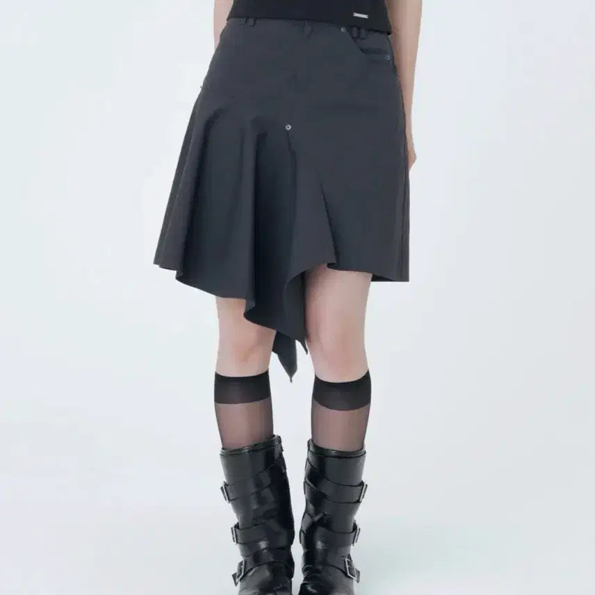 [BUNJANG] MICHIKO SEOUL 26HS Midi Skirt Charcoal / 미세키서울 26HS 미디스커트
