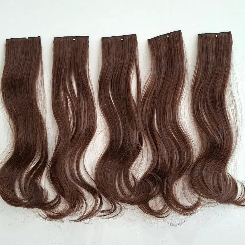 [BUNJANG] Sugar Wave Perm Hair Pieces (5pcs) - Light Brown / 슈거 웨이브펌 피스 (5pcs)_라이트브라운