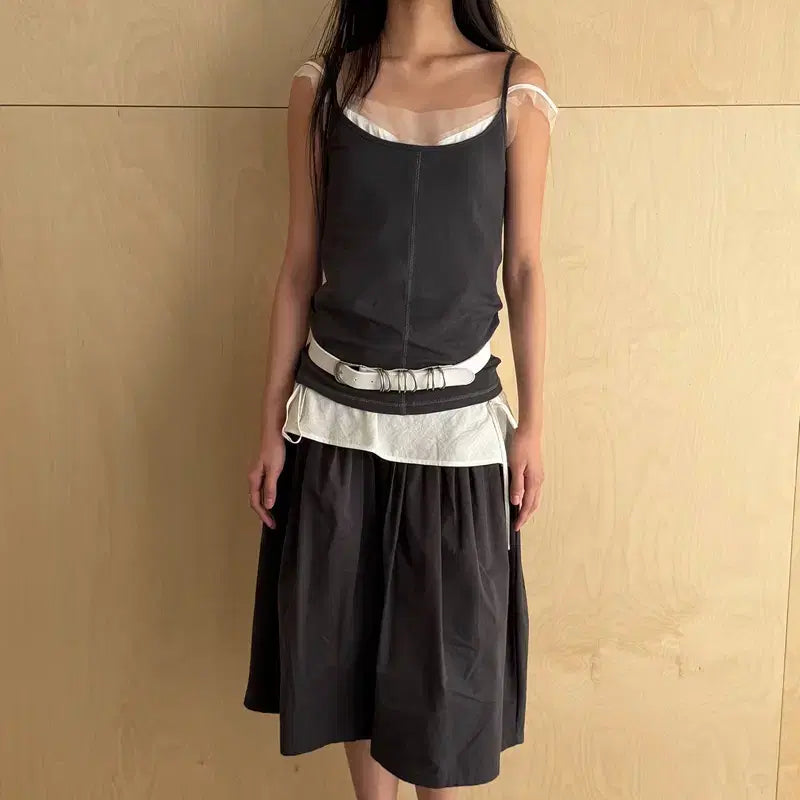 [BUNJANG] Seric Wide Flare Pants Charcoal / 세릭 Wide flare pants 차콜 (새상품)