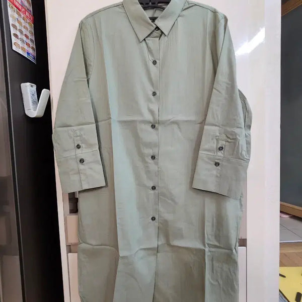 [BUNJANG] Mint Long Shirt Dress Size 77 / 민트색 롱 셔츠 원피스77