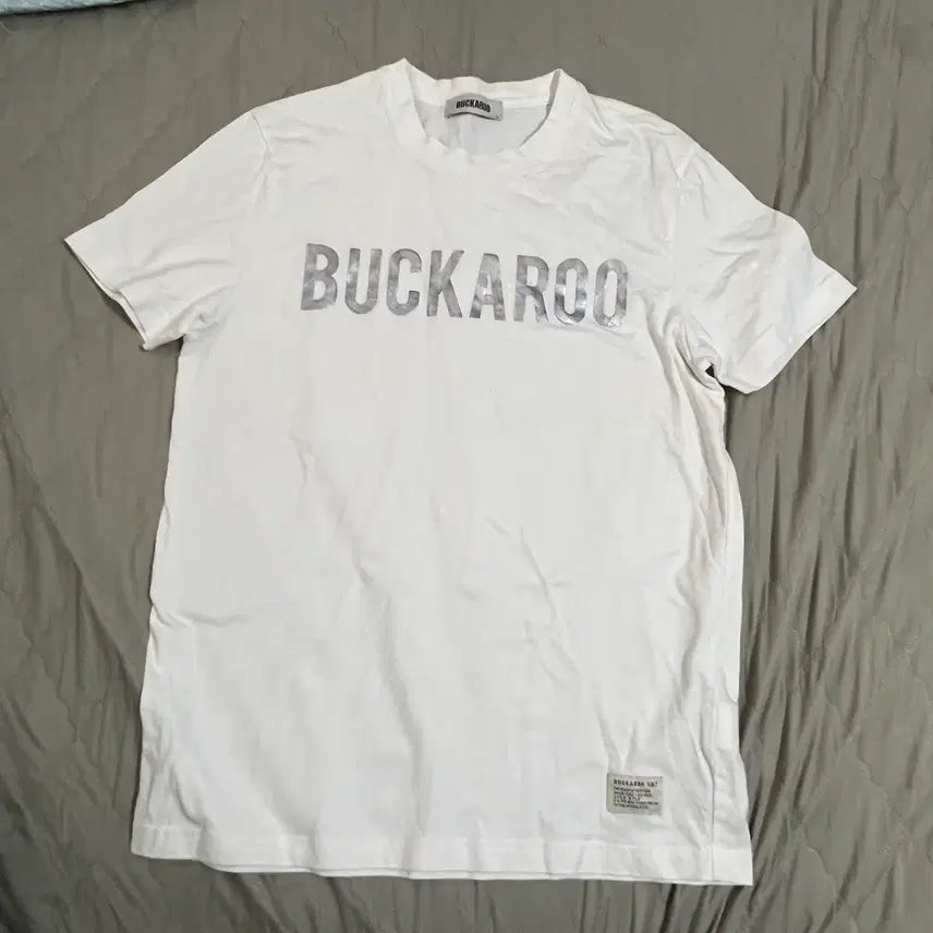 [BUNJANG] Buckaroo Silver Logo Short Sleeve T-Shirt White L / 버커루 은색로고 반팔 화이트 L 빈티지 아메카지 반팔티 셔츠 흰색