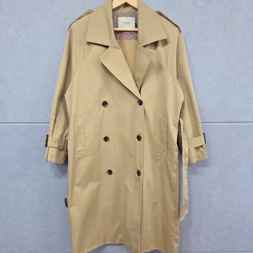 [BUNJANG] 1159 Studios Basic Double Trench Coat (Beige, Size S) / 1159 STUDIOS 베이직 더블 트렌치 코트